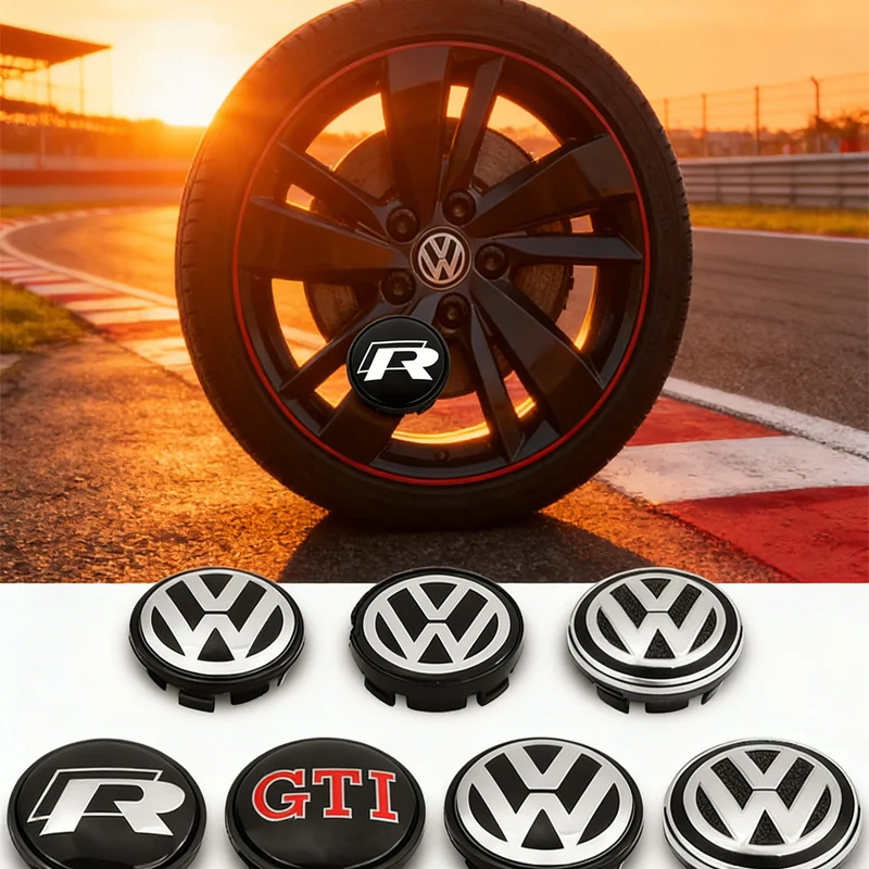 4pcs 56mm 65mm 70mm 76mm Car Wheel Center Hub Caps Wheel cover For Volkswagen Golf 6 7 4 5 Passat GTI Polo Touran CC accessories