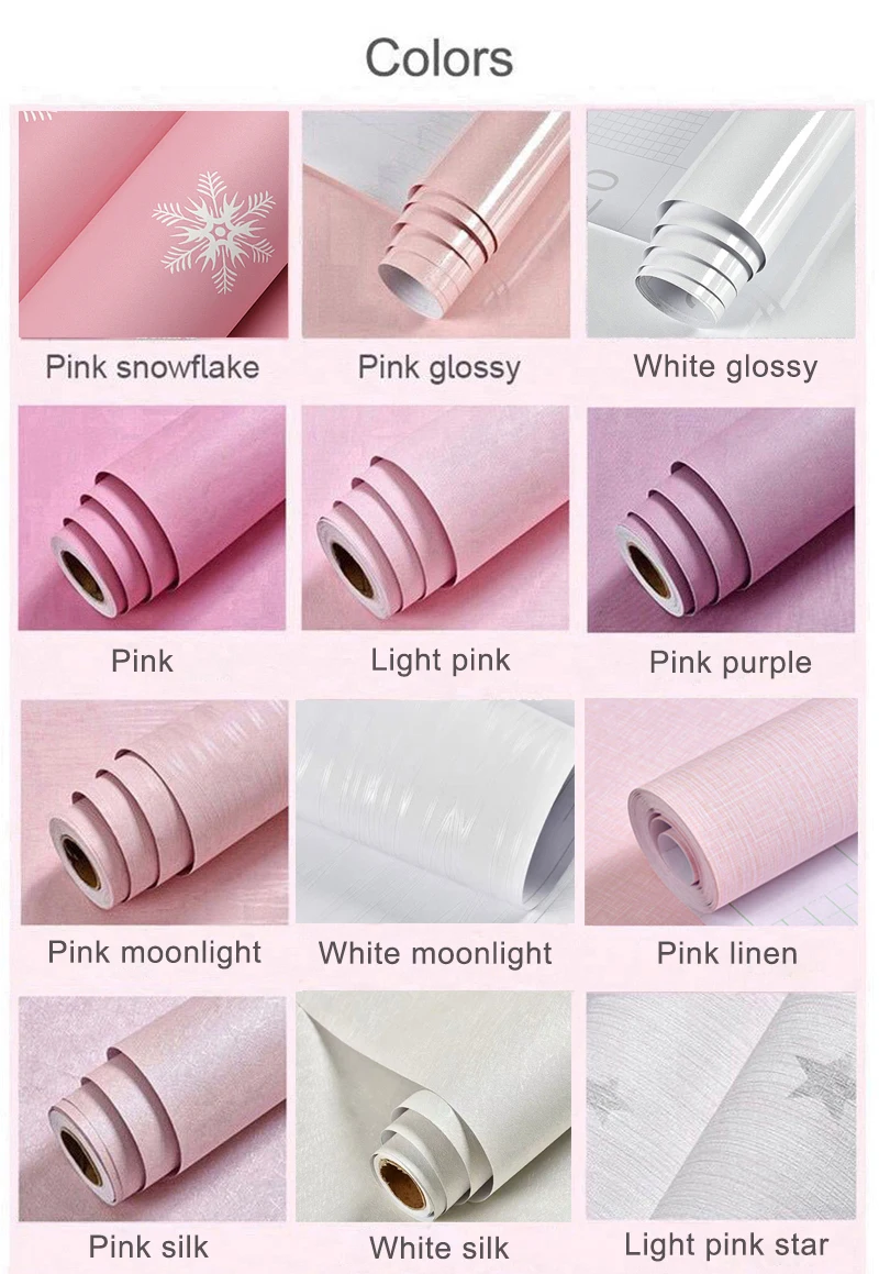 Description Picture 6 of itemSevenland Self Adhesive Waterproof Pink Kitchen Cupboard Cabinet PVC Wallpaper Wall Sticker Gilr Women