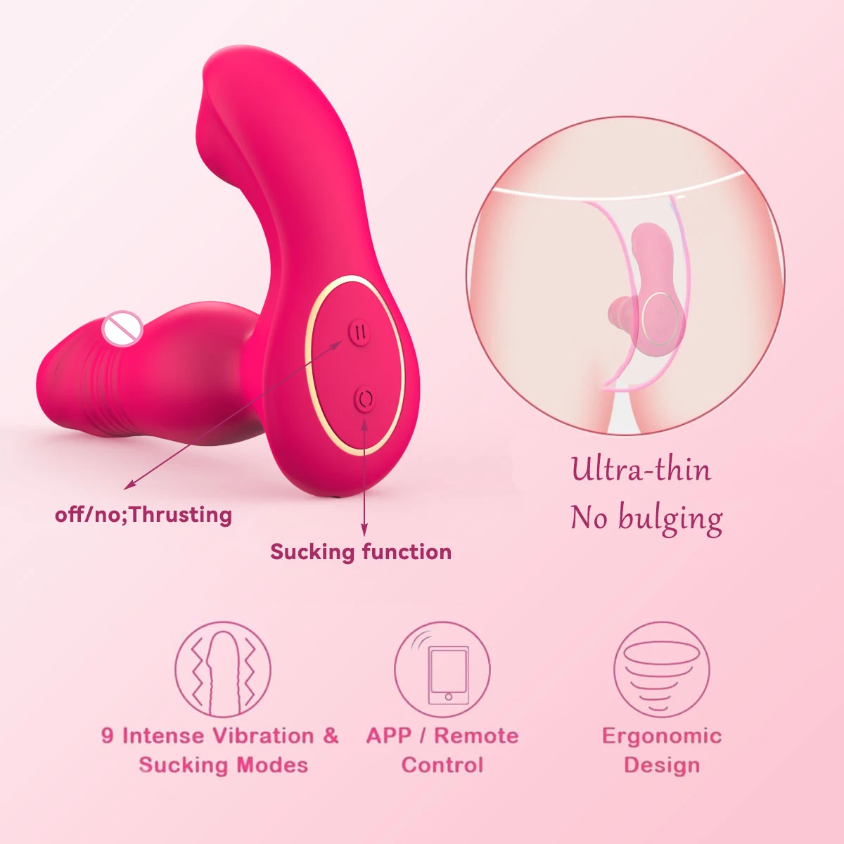 App Remote Control 9 Vibrating Sucker Thrusting Dildo ,G Spot Vibrator Nipple Vibrator,Adult Sex Toy for Woman Female Couples 5