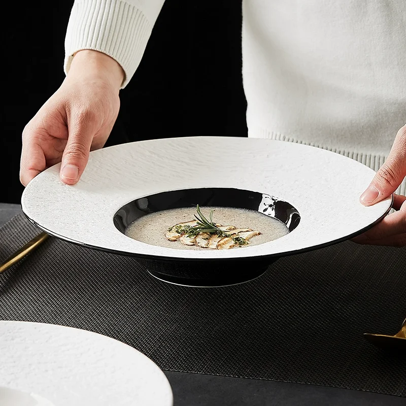 

Тарелки для французской кухни, посуда, креативные соломенные тарелки с каменным узором, тарелки для супа в западном стиле, основные блюда, тарелки для пасты