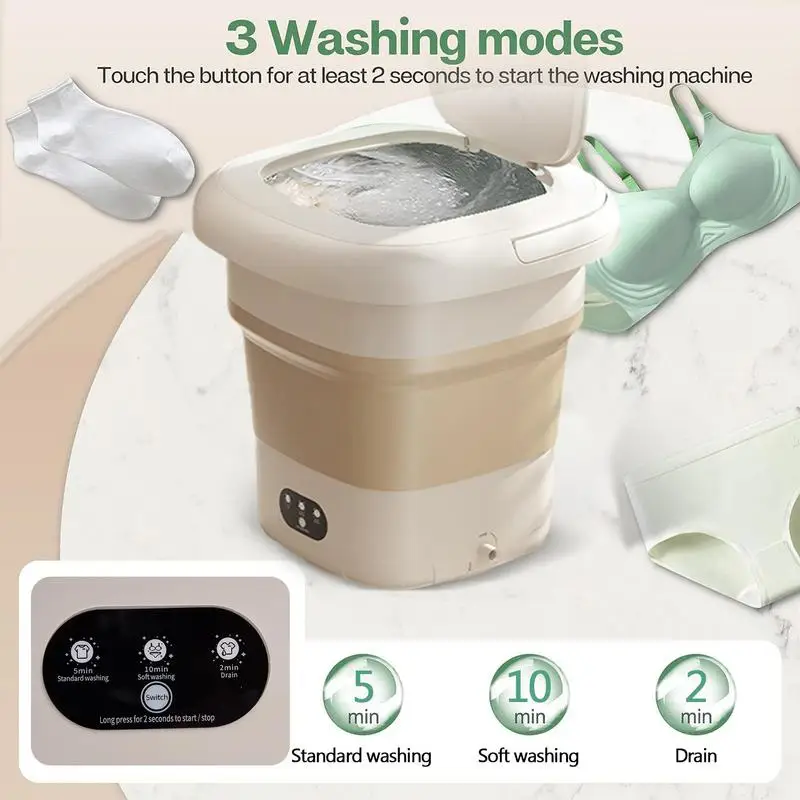Portable Washing Machine 9L Mini Washing Machine Folding Lightweight Travel Laundry Tub With Dehydration Function Personal