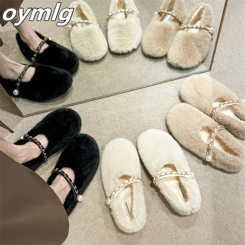 Mao Mao Slippers for Women Outerwear 2024 New Autumn and Winter Baotou Warm Flat Bottom Cotton Slippers