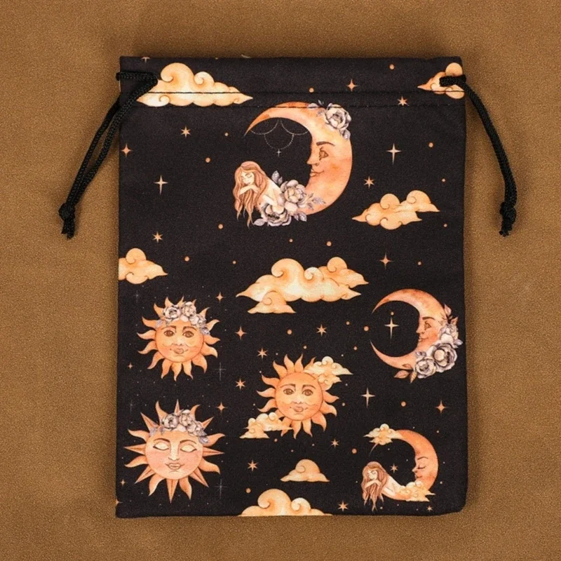 

Drawstring Dices Bag Astrolabes Divinations Tarots Card Bag Board Game Mini Flannelette Jewelry Packaging Storage