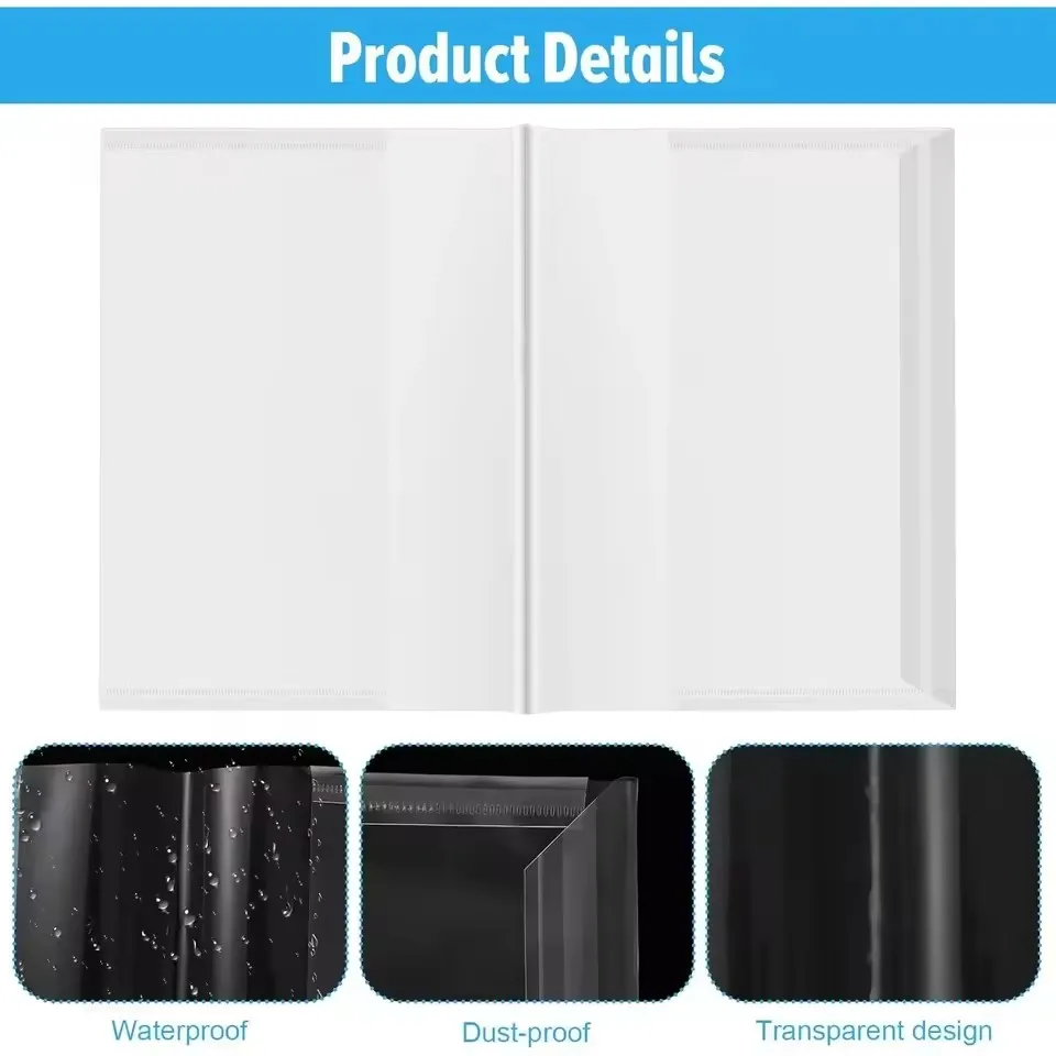 10-30PCS Transparent Book Covers Portable Self-Adhesive Closure Waterproof Textbooks Protective Cover Skin A4/16K/22K Student - 4