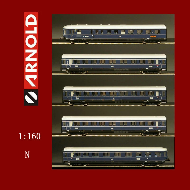 

1:160 Train Model Passenger Car N Scale HN4084 Blue Five Passenger Cars German DB Third Generation Electric Toy Train