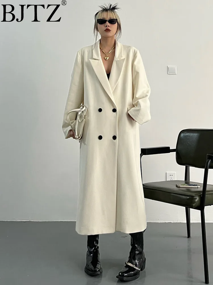 BJTZ Mid-length Solid Color Blazers Coat For Women 2024 Spring Autumn New Trend Versatile Loose Casual Blazer Jacket HL262