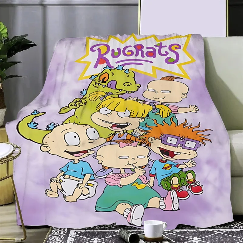 Cartoon Funny R-Rugrats Printed Blanket Picnic Blankets Warm Blanket Soft and Comfortable Blanket Home Travel Birthday Gift 3