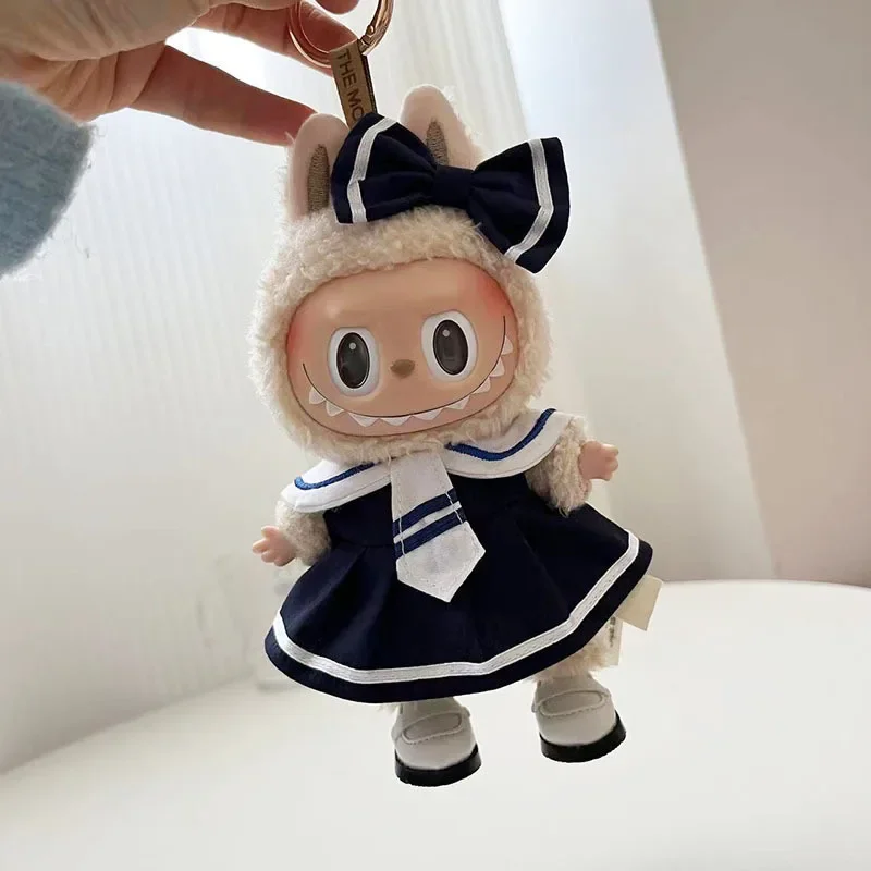 17cm Mini Plush Doll'S Clothes Outfit Accessories For Korea Kpop Exo Labubu Idol Dolls British style suit Clothing Gift 5