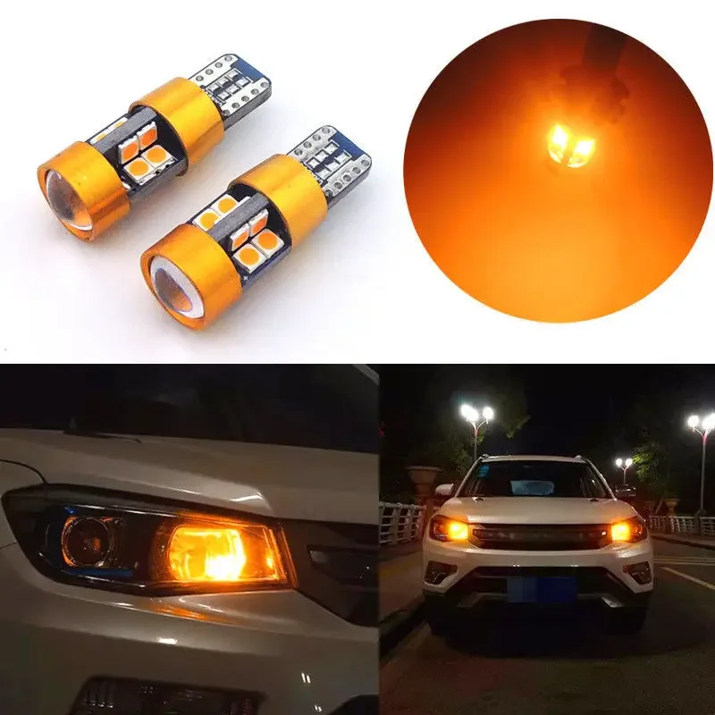 LED Car Light 2pcs Car T10 12V LED Signal Light Orange Amber Light Position Parking City Lights T10 168 194 2825 W5W 19SMD LED Bulb