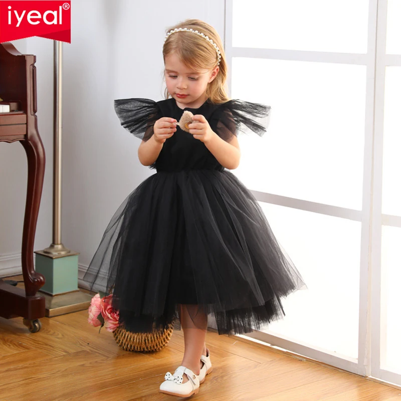 

IYEAL Girls' Princess Dress Little Girl's 1st Birthday Dress Spanish Style Black Foreign Style Flower Girl Wedding Dress