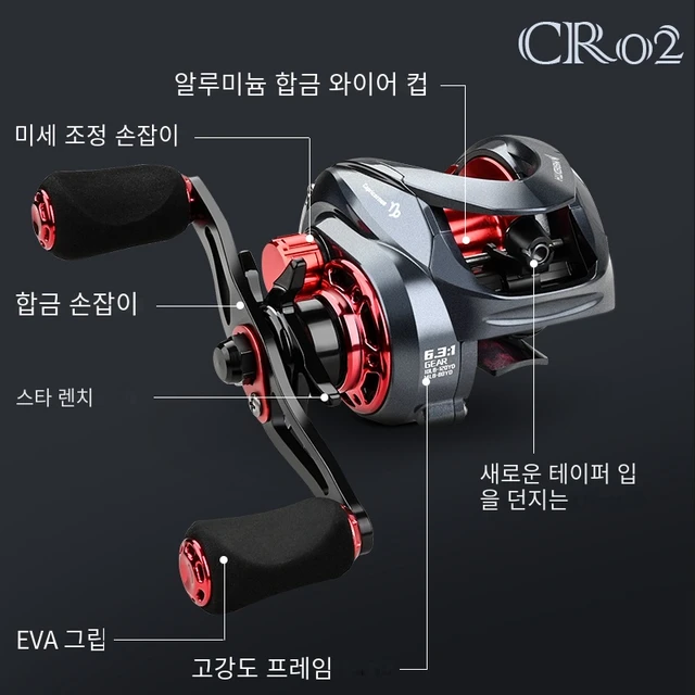 New Baitcasting Reel High Speed 6.3:1 Gear Ratio Fresh Saltwater Magnetic  Brake System Ultralight Fishing CR04 Series