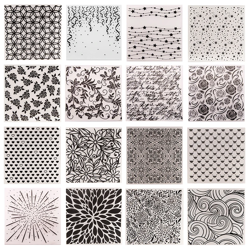 Plastic Embossing Folder 15x15cm DIY Craft Template For Scrapbook
