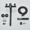 Matte Black Bathtub Faucet Long Spout Rotation Wall Mount with ABS Handshower Cold Hot Water Mixer Bathroom Shower Faucet 5