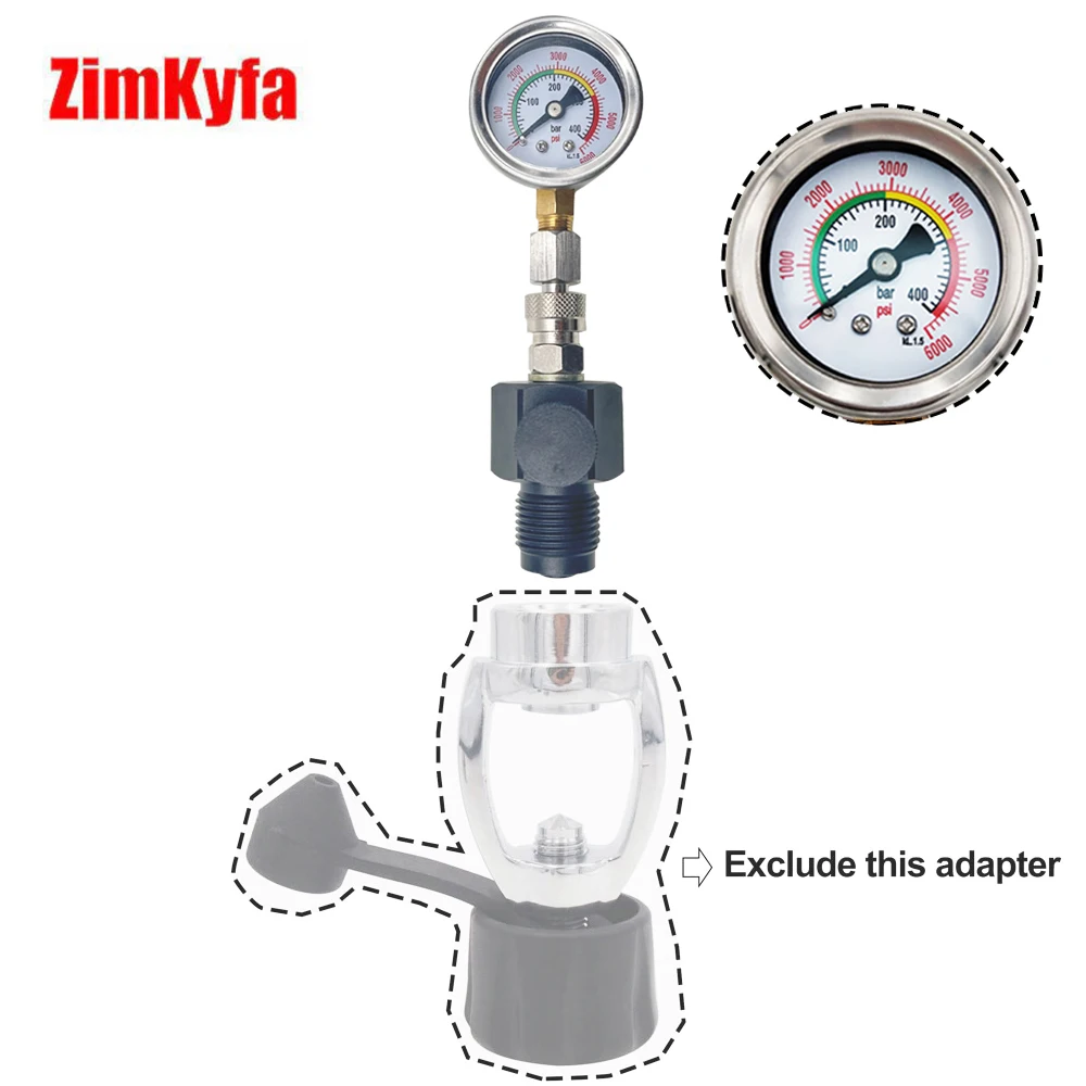 Manomètre Plongée Sous-marine 400 Bar / 6000 Psi - Pour Vérifier Pression Bouteille, Acier Inox ! - 2