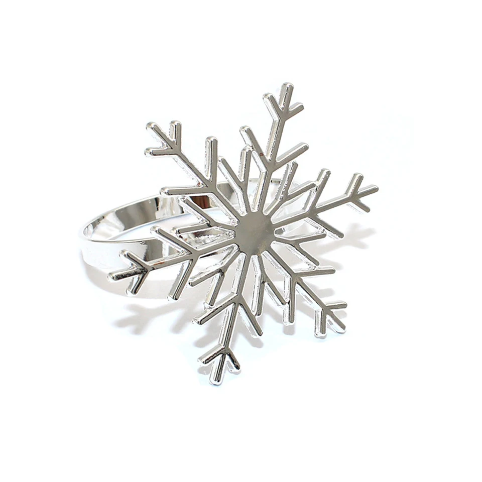 Noël Rond De Serviette 8 Pièces Flocon De Neige Anneaux De Serviette