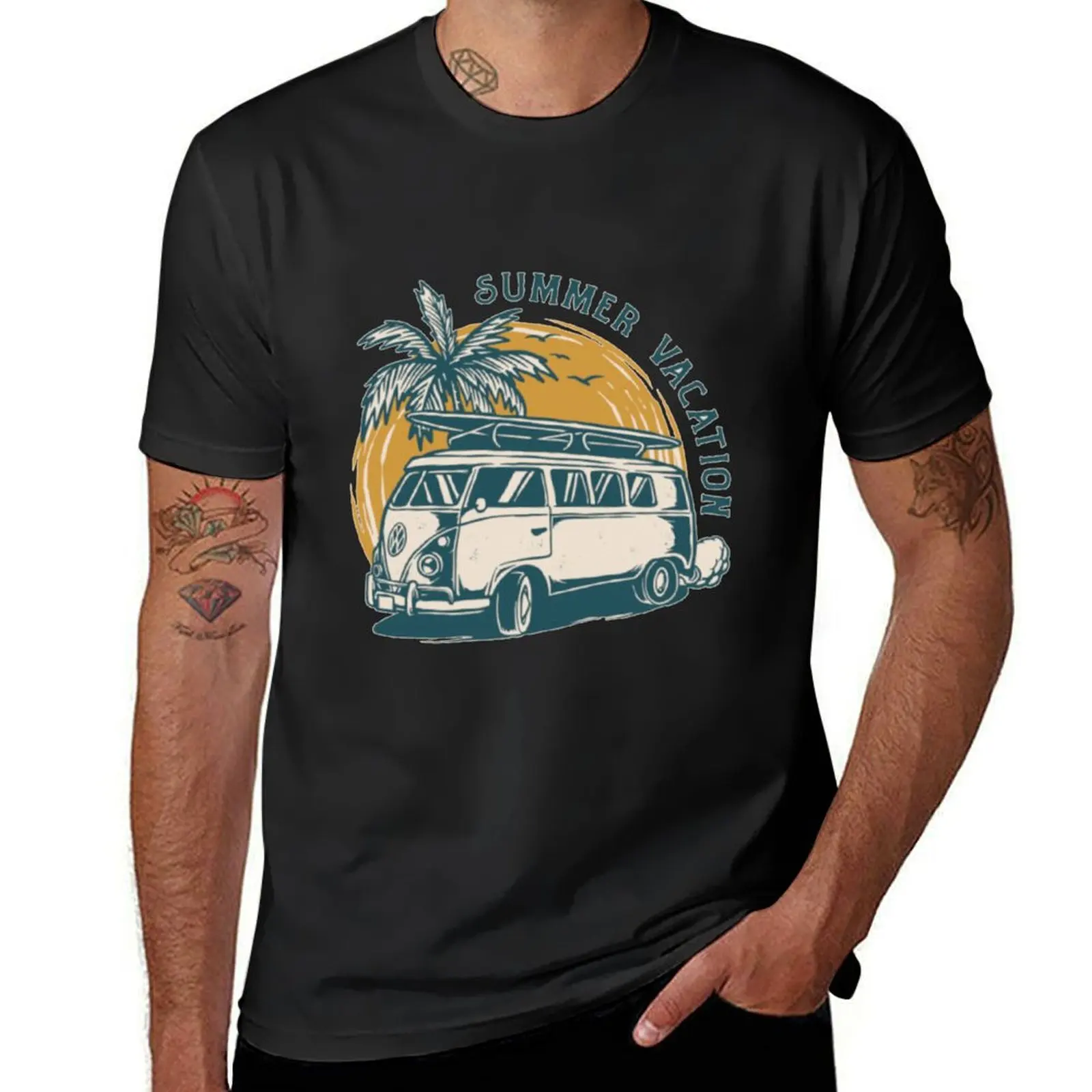 

Летние каникулы, Любители серфинга, искусственная кожа, большие Спортивные фанаты, быстросохнущие простые черные мужские футболки