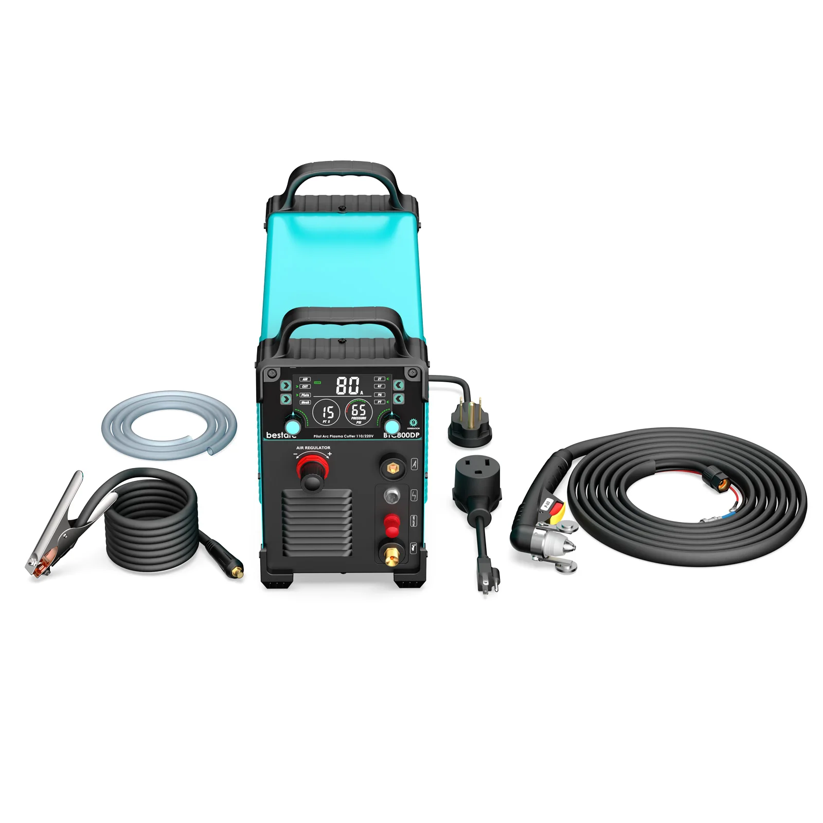 Plasma Cutter bestarc Pilot Arc BTC800DP 9th Generation 80 Amps Screen Display 220V Single Phase Voltage Digital