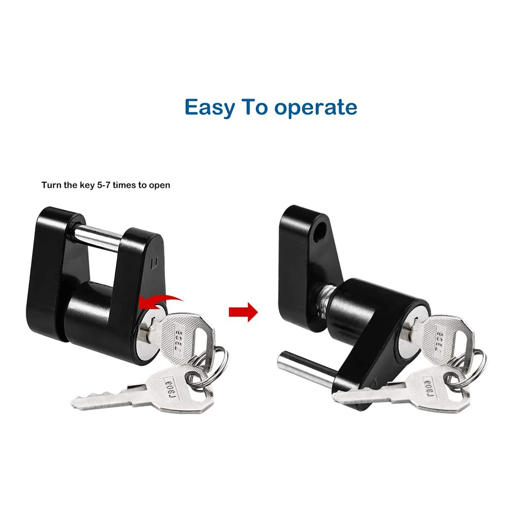Antivol de remorque pour attelage de remorque courante Antivol Antivol  Remorque Sécurité Hitchlock pour serrure de caravane avec 2 clés :  : Auto et Moto