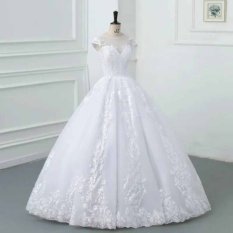 Maria Novia Customized Vestido De Noiva 2024 New Wedding Dress V-neck Luxury Lace Wedding Gown With Train Ball Gown Plus Size 3