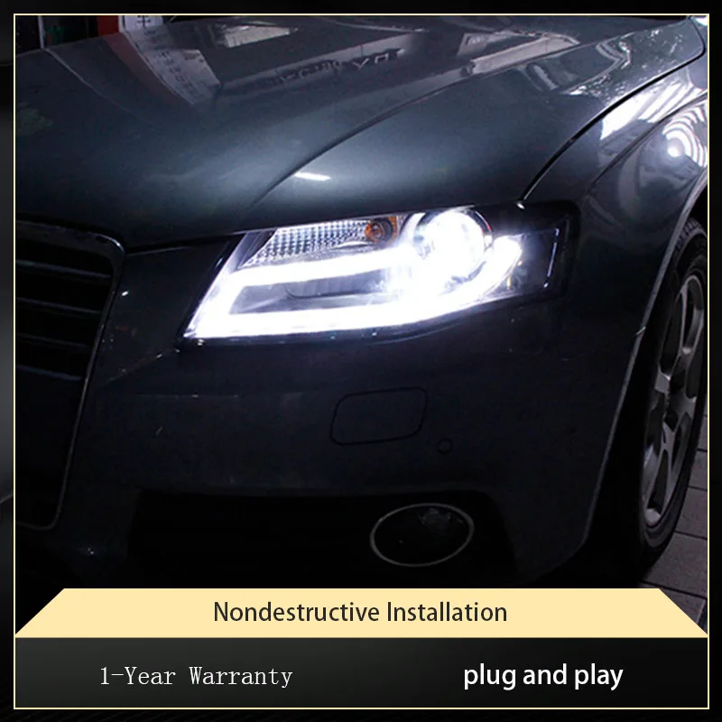 아우디 A4L B9 용 자동차 스타일링 헤드라이트 2009-2012 헤드라이트 DRL LED 프로젝터 렌즈 헤드 램프, 크세논 빔 자동차 액세서리