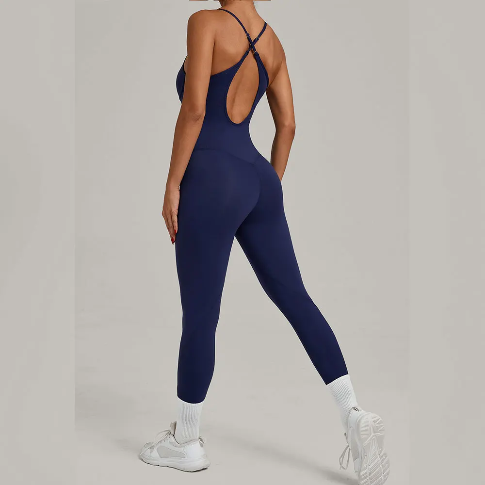 JUREN Fitness Jumpsuit Women Tracksuit Sports Playsuit Running