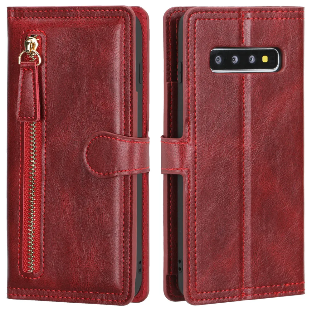 Per Samsung Galaxy S10 Plus S10E S10 + Custodia In Pelle Flip Wallet Book Custodia Per Telefono Per Galaxy S10E S10 Plus S10 + Funda
