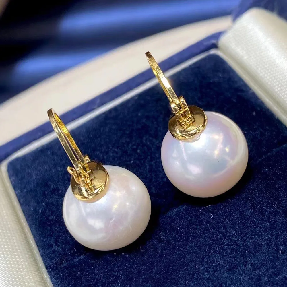 Pendientes colgantes de plata con perlas de agua dulce, pendientes de