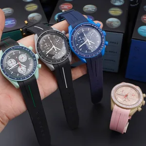 Ремешок резиновый для часов Omega Joint Moonswatch, водонепроницаемый спортивный браслет с изогнутым концом, для мужчин и женщин, 20 мм
