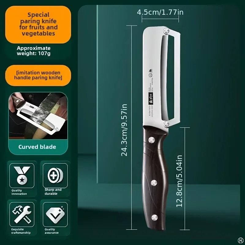 Stainless steel peeler with wooden handle for peeling and slicing fruits and vegetables | Durable and smooth operation 3