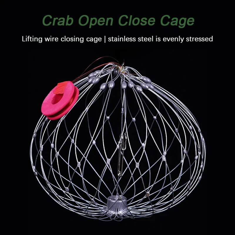 Automatic Open Closing Fishing Net Cage Fishing Crab Trap Net Steel Wire For Saltwater Seawater Outdoor Fishing Tool Accessories