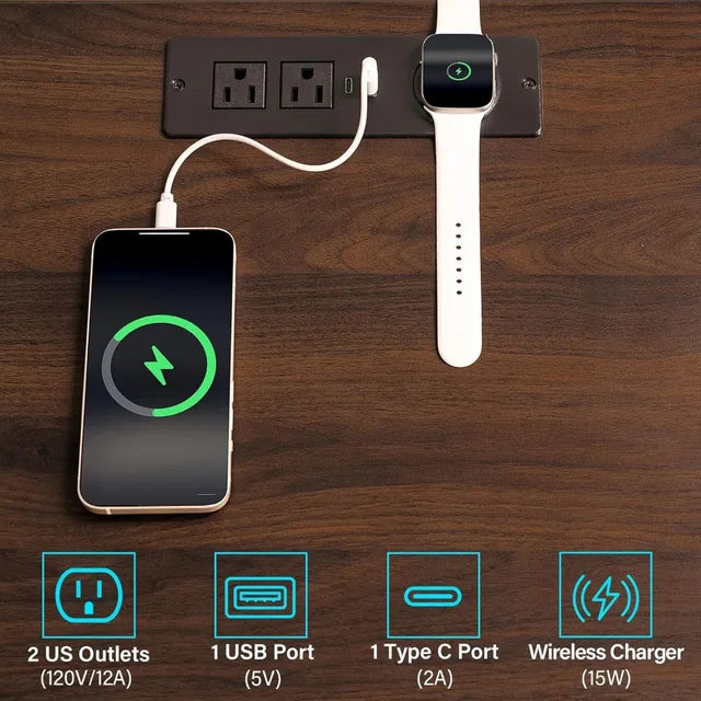 Rustic LED Charging Nightstands 4