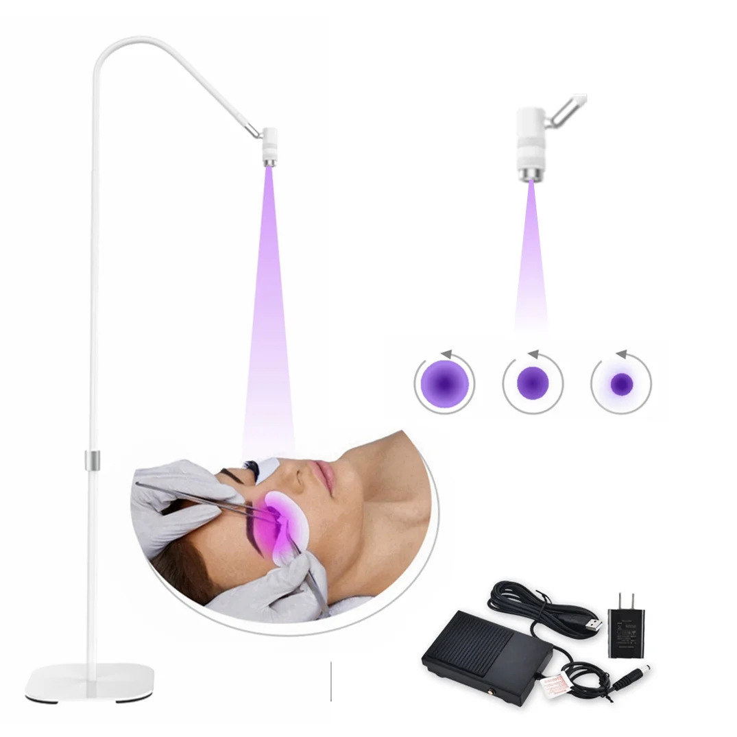 Uv Wimper Uitharding Lamp Uv Lash Colloïdaal Licht Touch Control Focus Voetschakelaar 5V Voor Nagel Droger Wimper Extensie