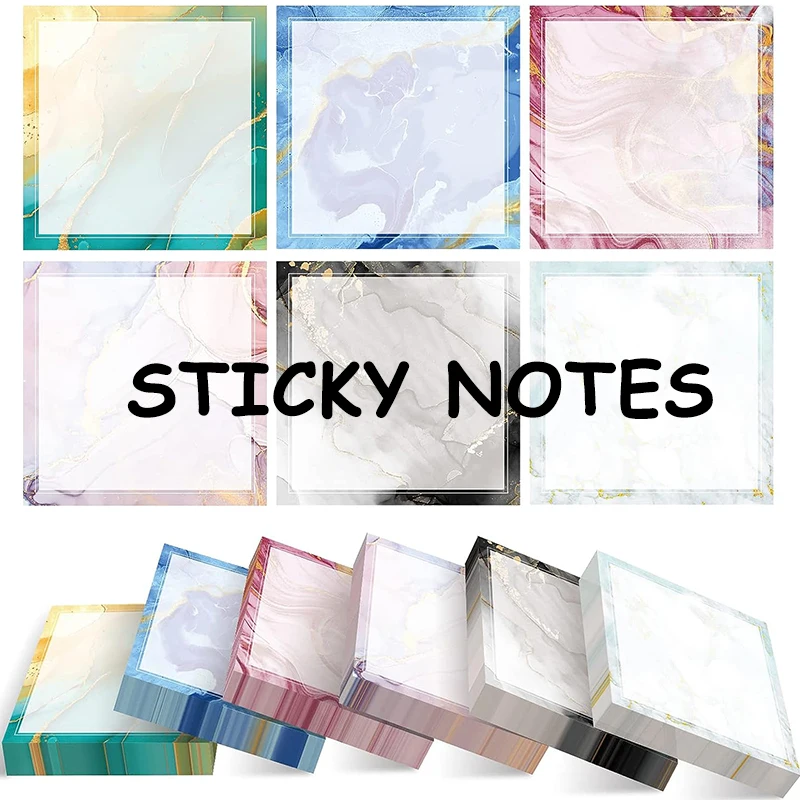 6 Pack Cute Cartoon Sticky Notes Self-Stick Notes Pads Easy Post Notes For Office School to Do List Notepads Adhesive Message 100 sheets sticky notes notepad office accessories to do list journaling stationery post color repeatedly kawaii korean cute