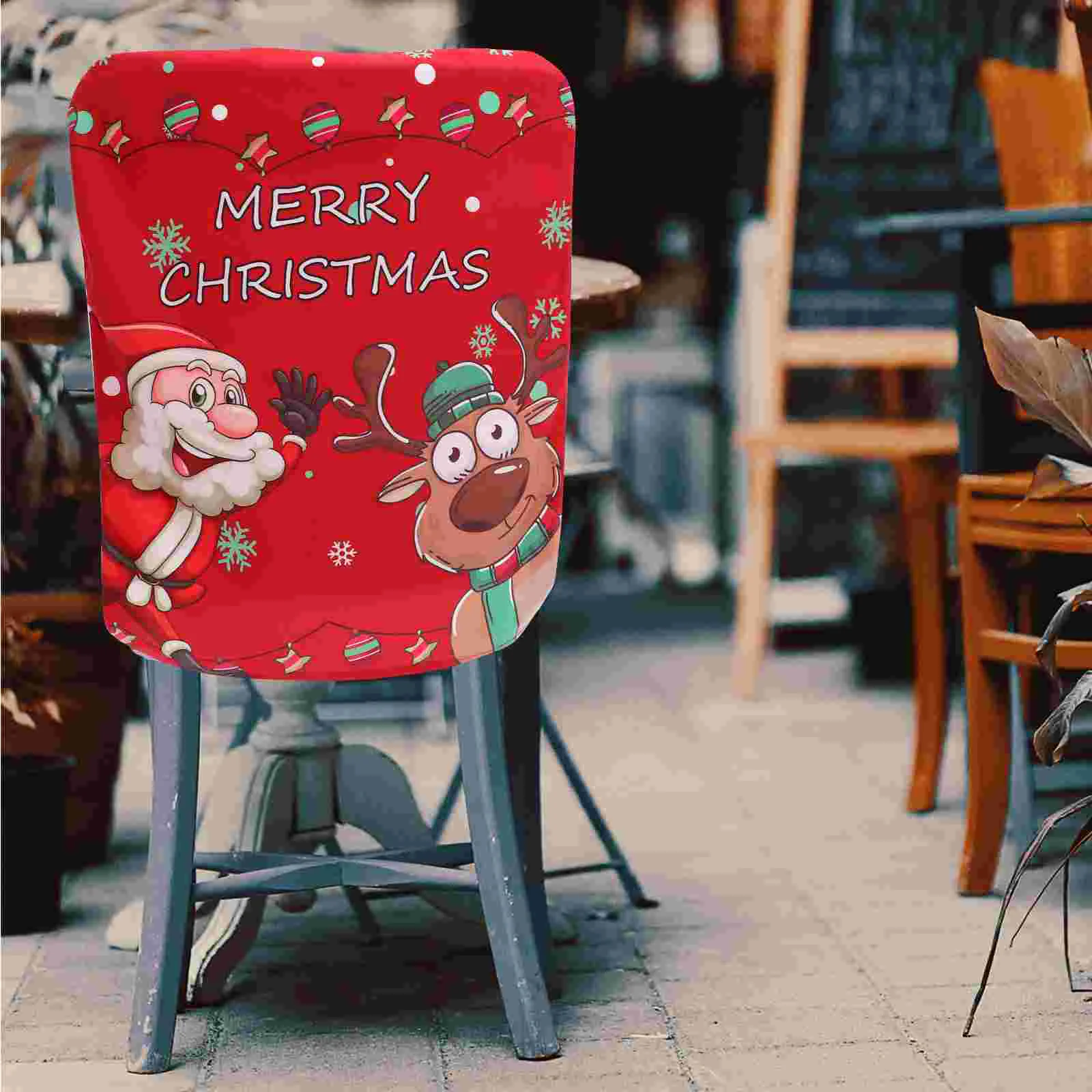 

Chair Back Cover Christmas Kitchen Decorations Holiday Covers Decorative Dining