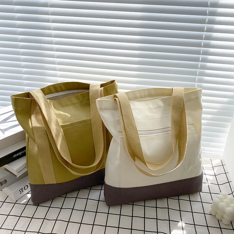 

Новые женские холщовые сумки через плечо, женская модель, вместительные сумки-тоуты на молнии, мягкая сумка-мессенджер, однотонная сумка для покупок в стиле ретро