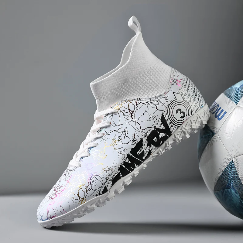 

2024 Men's Soccer Shoes Large Size Ultralight Football Boots Boys Sneakers Non-Slip AG/TF Soccer Cleats Ankle Boots Unisex