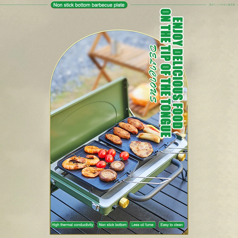 

Прямоугольная утолщенная сковорода для барбекю, для кемпинга, жаровня, термостойкая, квадратная сковорода гриль, универсальная для использования в помещении и на улице, для гриля