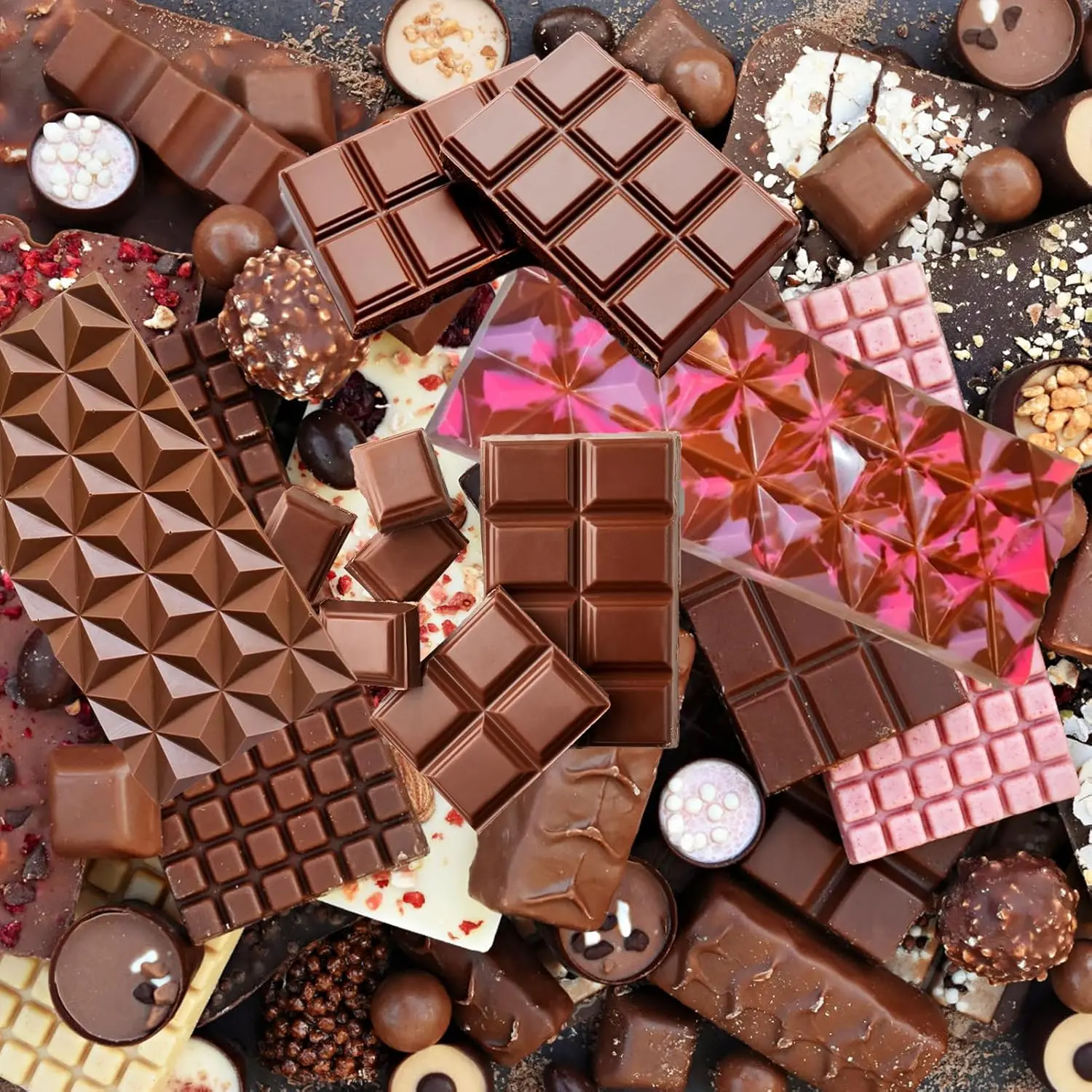 Silicone Chocolate Bar Mold for Making Fondant Coffee 6-hole Candy Mold Easy Release Non-Stick for Protein Energy Baking Mold