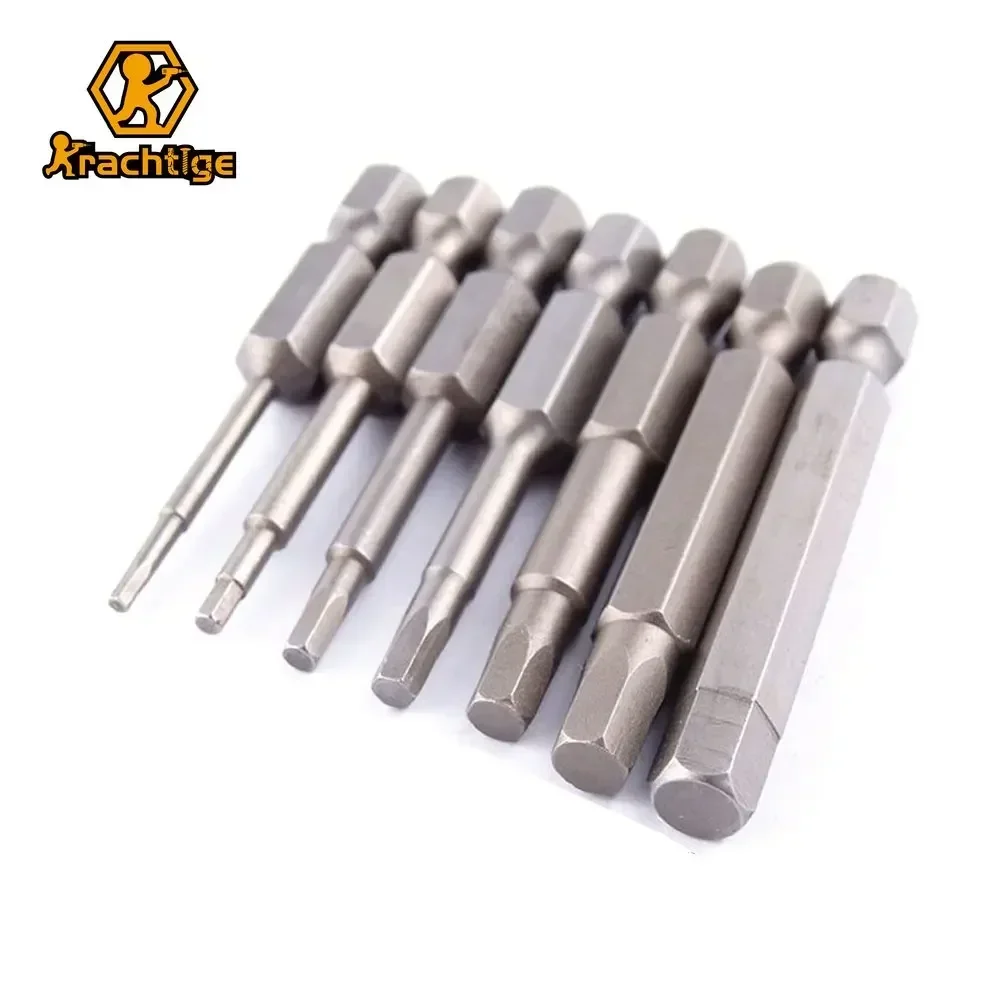

Krachtige 7Pcs 50mm Screwdriver Bits 1/4 Inch Hex Shank Magnetic Hex Head Screwdriver Bits