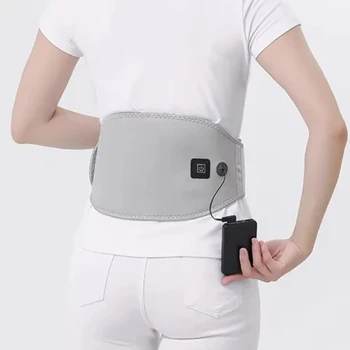 USB Electric Heating Waist Belt Massage Lumbar Support Warm Abdomen for Back Pain Relief Belt（Excluding Power Bank） 1