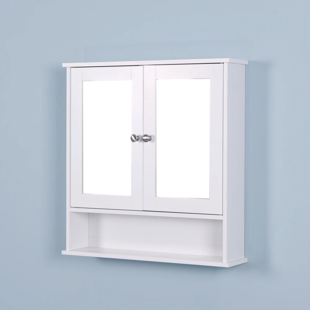 Wall Mounted Bathroom Cabinet with 2 Mirror Doors and Adjustable Shelf 3