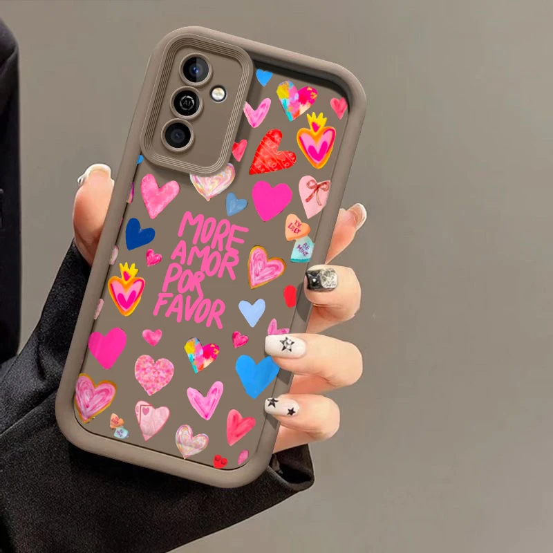 Love Heart Leaves Flower Matte TPU Silicone Case