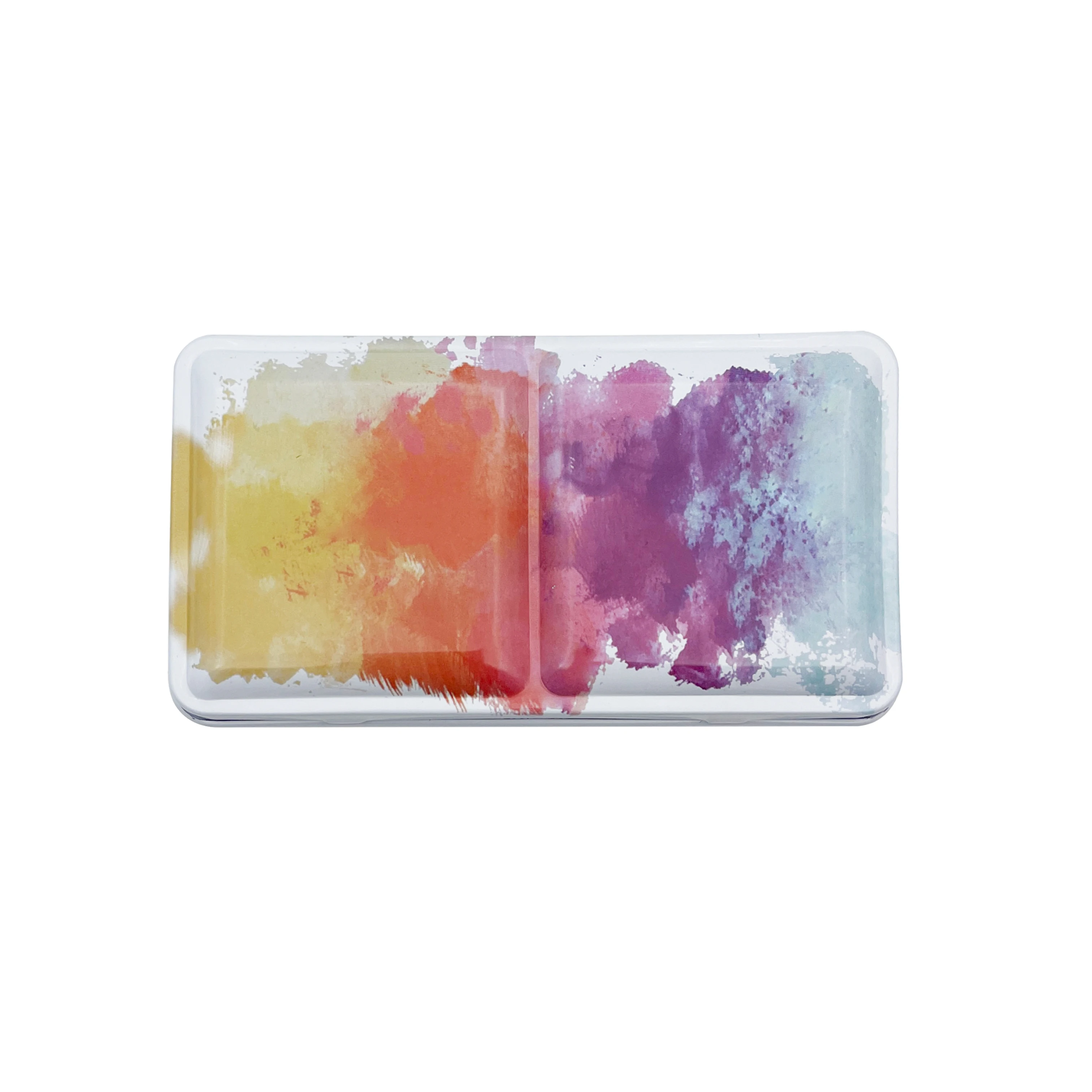 Empty Watercolor Palette, Empty Watercolor Tin with Fold Out Palette,14pcs Empty Half Pans Paint Case for Travel Painting 6