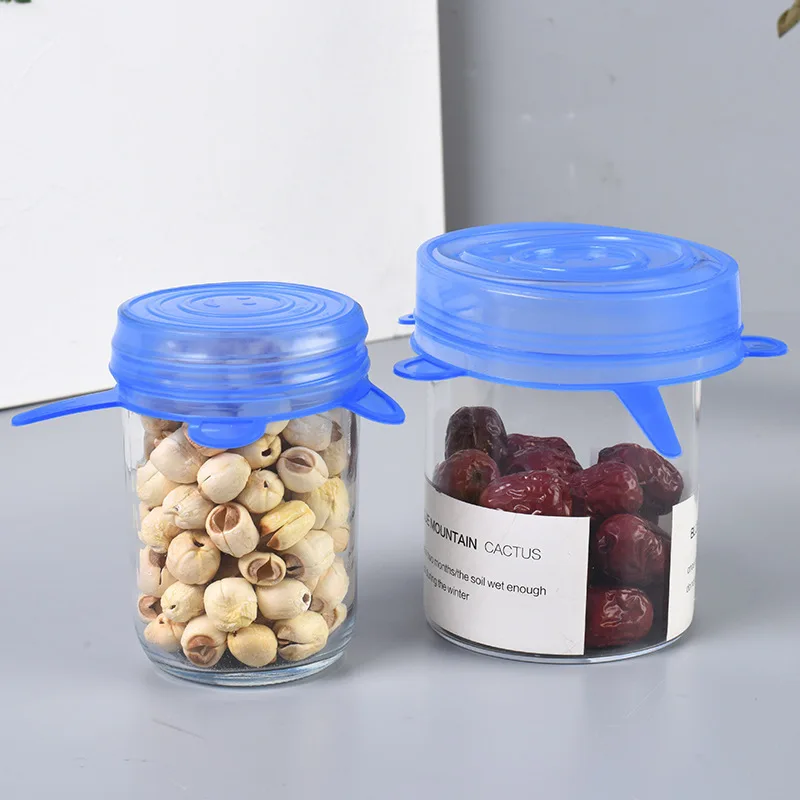 Silicone Stretch Lids Silicone Kitchen Utensils 6pcs Reusable For Food Bowls Multifunctional Fruit And Vegetable Fresh-Keeping Cover