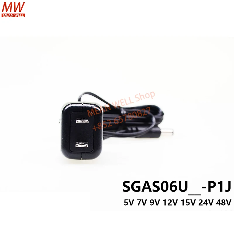 오리지널 MEAN WELL 6W AC-DC 고신뢰성 초소형 벽걸이형 산업용 전원 공급 장치 연장 코드 SGAS06U12-P1J