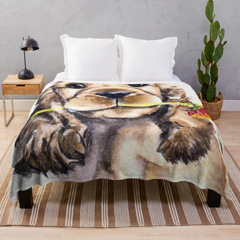 

Cocker Spaniel Puppy Flower Power 2 Throw Blanket Luxury Blanket Luxury Designer Blanket Blankets For Baby