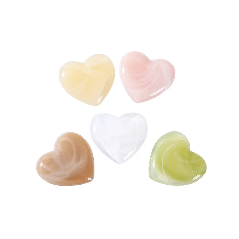 

20 PCS 33x31mm Fashion Resin Acrylic Heart-shaped Earrings Hairpin Accessories For DIY Jewelry Making Materials