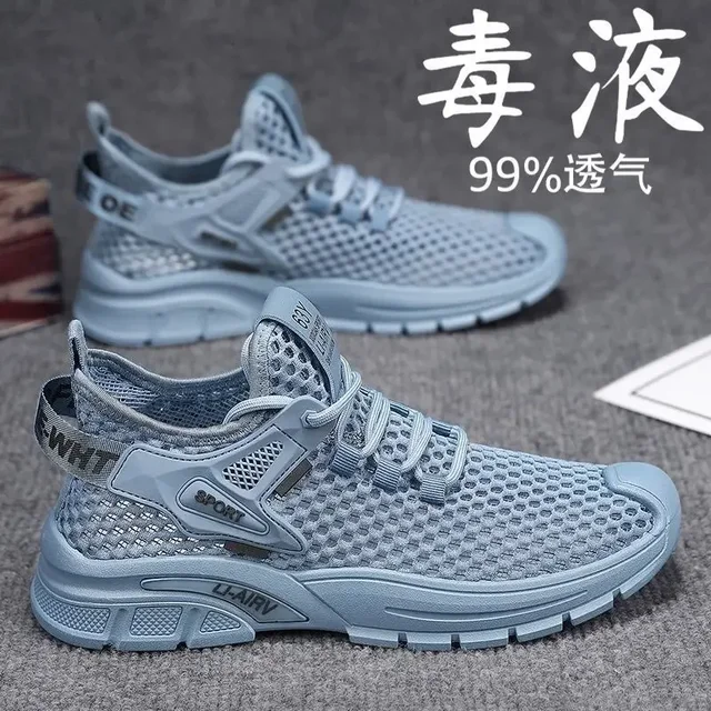 Men Shoes Casual Sport Sneakers Breathable Summer Slip on Running Tennis Shoes Gym Training Fashion Shoes Outdoor Walking Flats 2