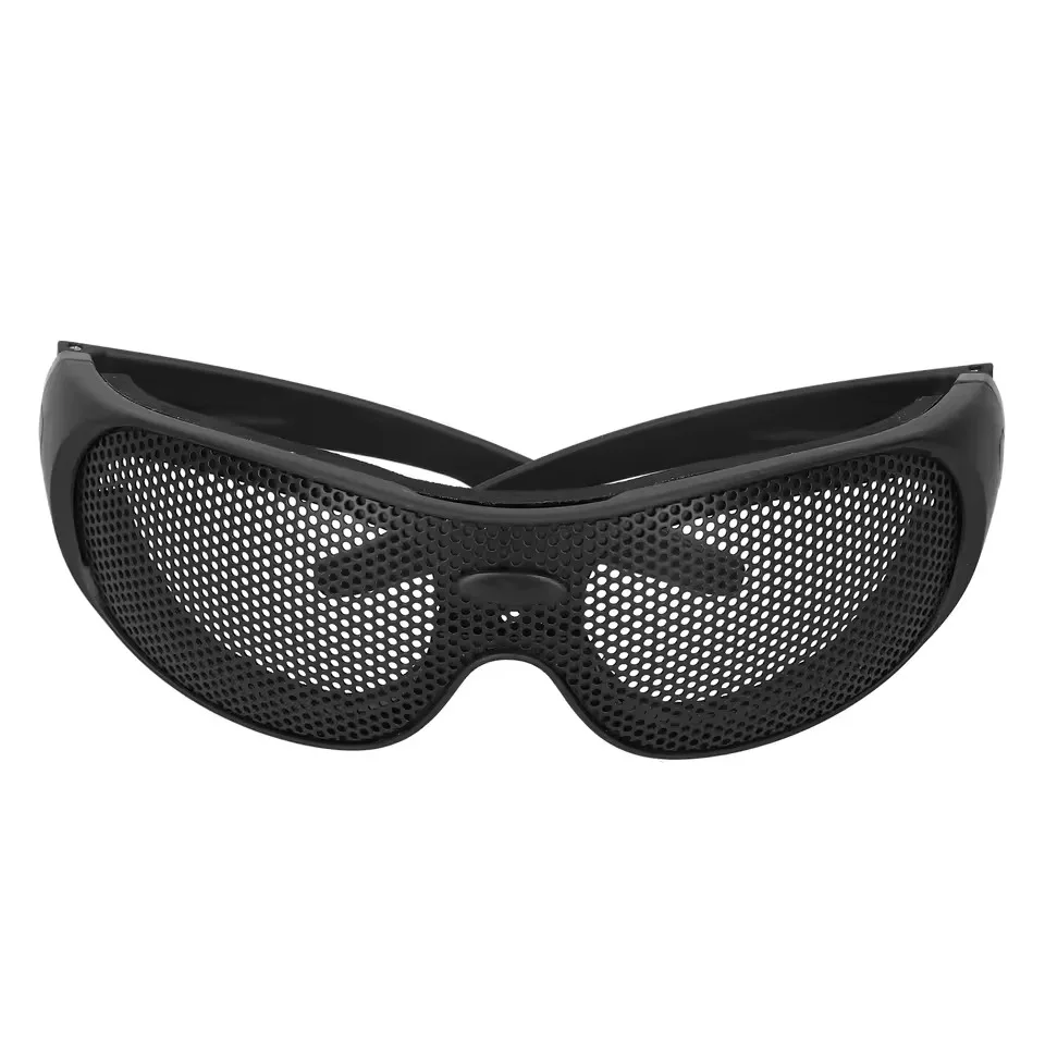 Black PC Safety Goggles with Mesh Pattern for Outdoor Use