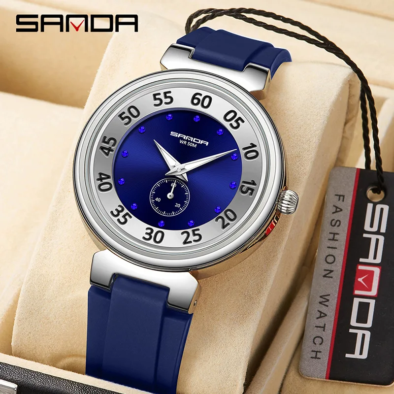 Sanda 3212 Nuovo Arrivo Moda Donna Quadrante Rotondo Movimento Al Quarzo Impermeabile Business Women Tredny Orologio Da Polso Analogico